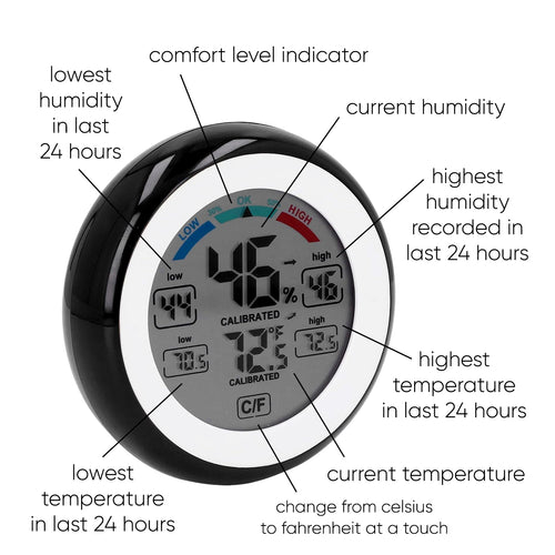 Touchscreen Digital Temperature & Humidity Monitor