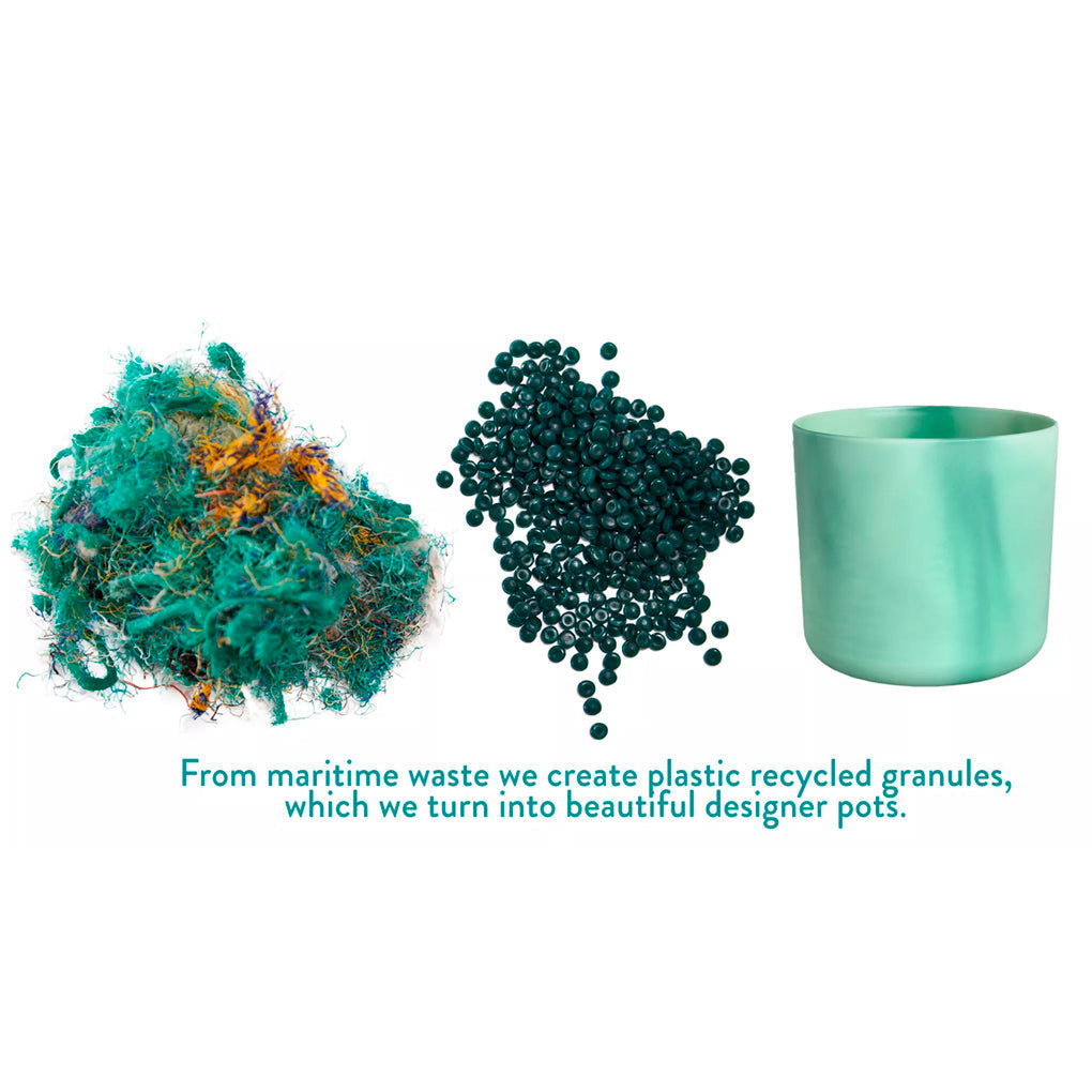 Elho Ocean Collection - 100% Recycled - Pacific Green - 14cm