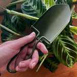 Foldable Mini Stainless Steel Indoor Plant Shovel with pouch - ARMY GREEN