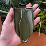 Foldable Mini Stainless Steel Indoor Plant Shovel with pouch - ARMY GREEN