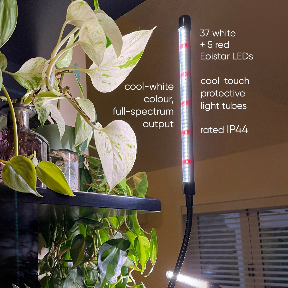 ⭐ PHOTO+ Grow Tubes - TRIPLE with USB - Clip-on Grow Light Kit for Indoor Plants