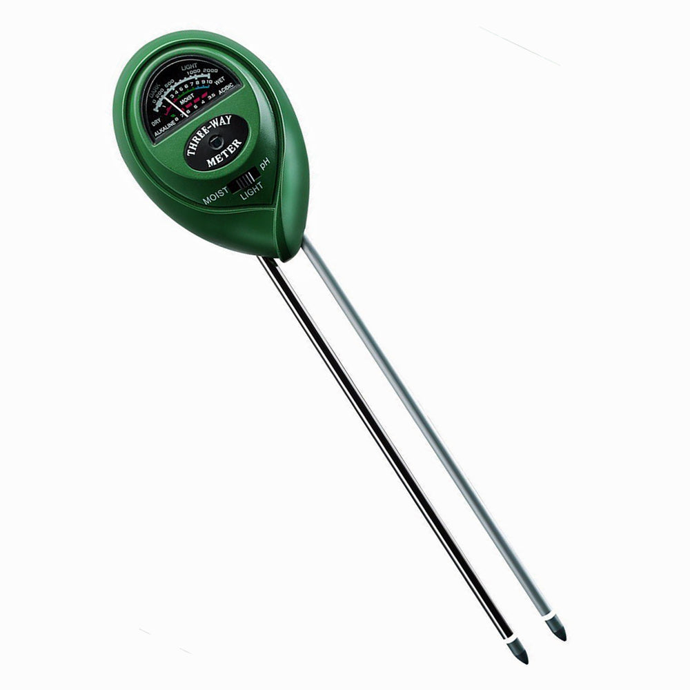 Crew 3-in-1 Water Meter - Light pH and Moisture Soil Meter - GREEN